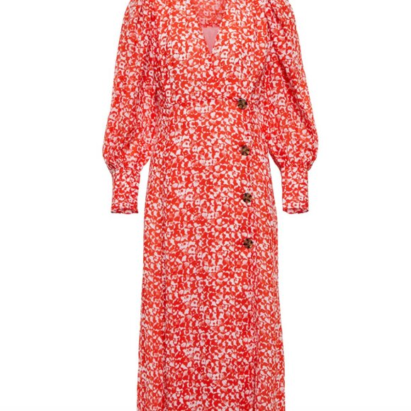 Ganni Floral crêpe midi dress - Picture 7 of 8